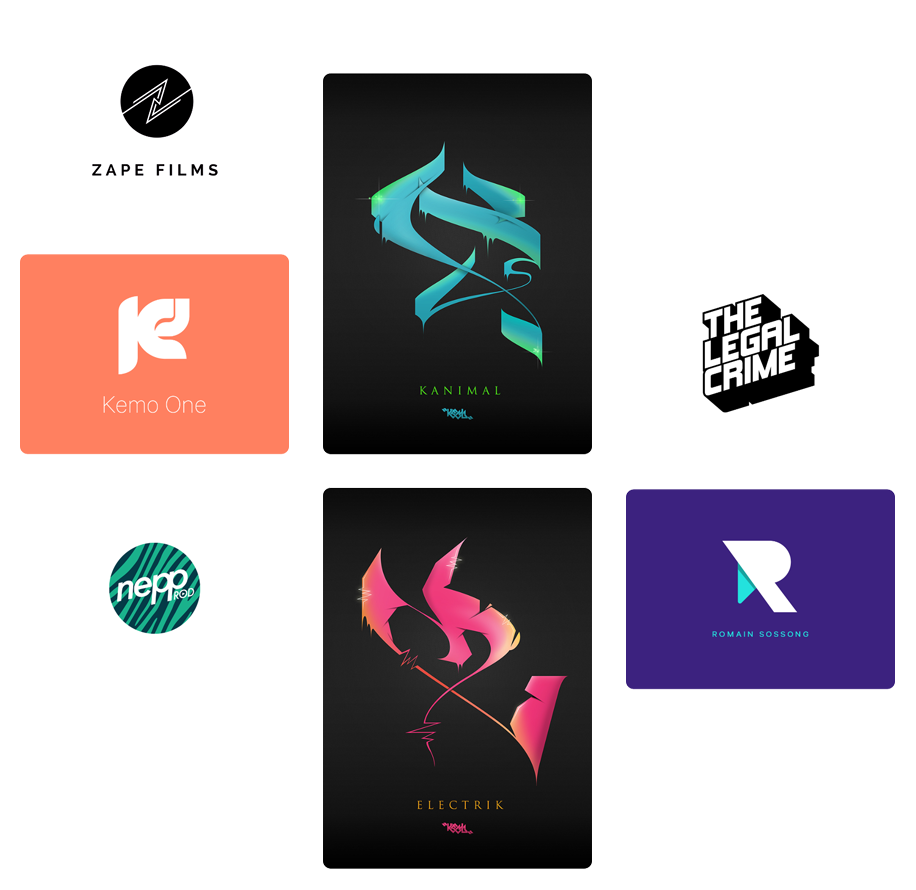 Collection de logos et d'illustrations