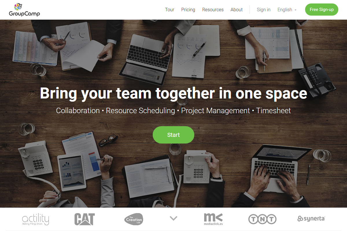 GroupCamp - Site web