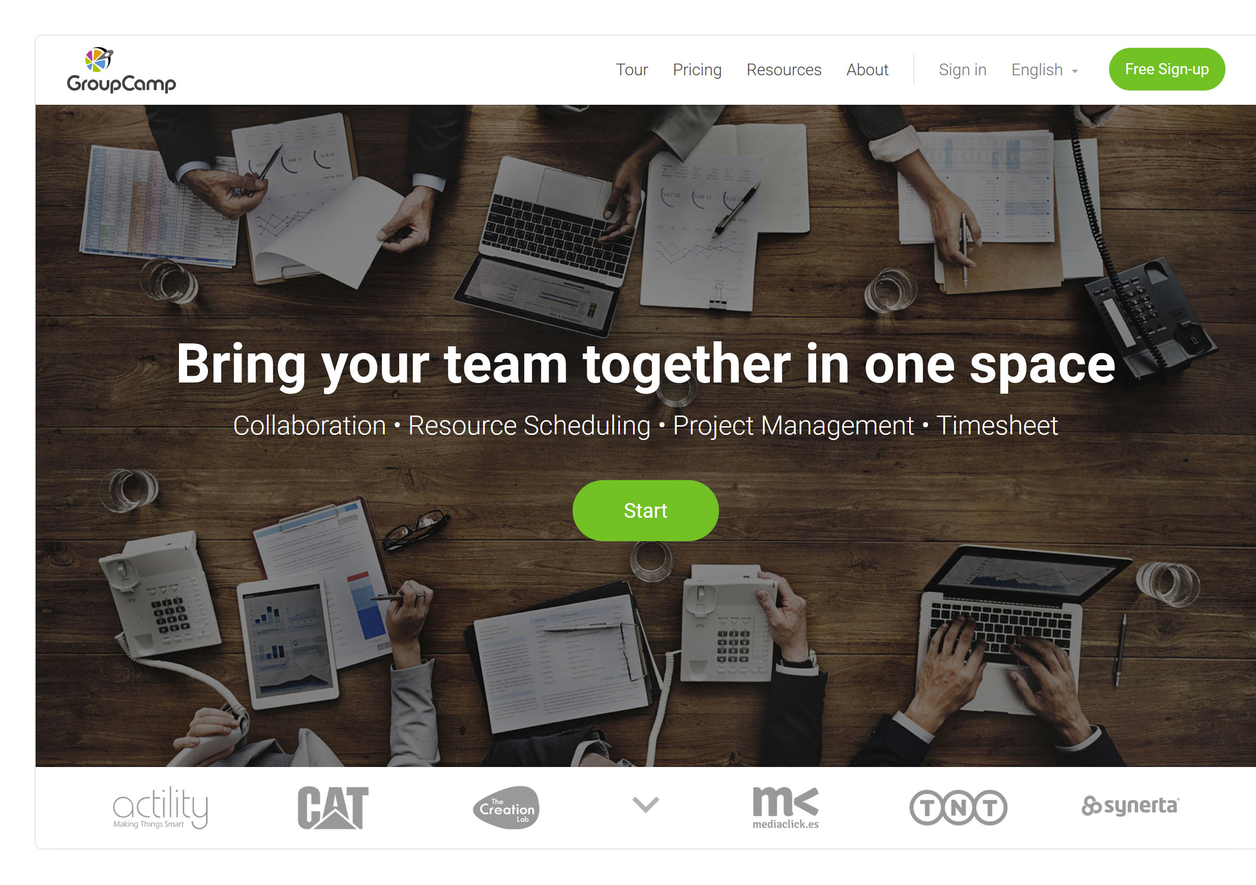 GroupCamp - Site web