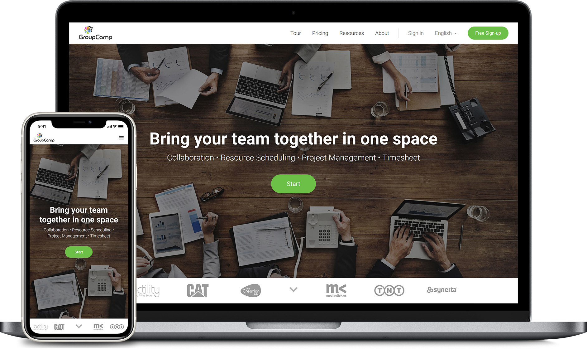 Site web GroupCamp