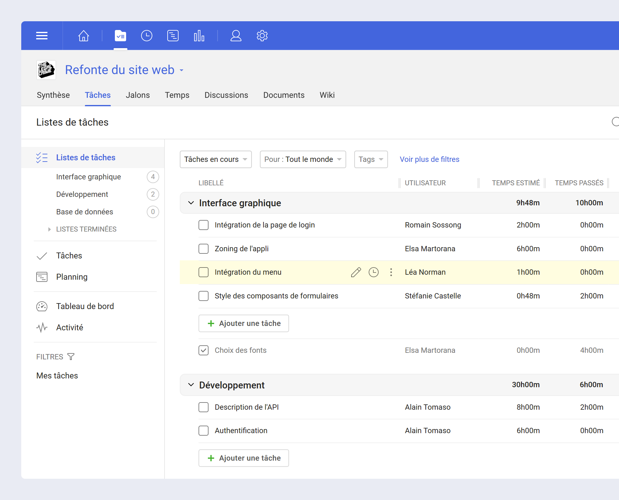 GroupCamp - Application de gestion de tâches